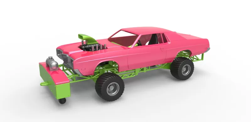 diecast pulling truck 4wd car shell scale 1 25 3d printing model - threeding 3D print model - Mito3D