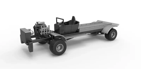 moulé pression tirant camion 4wd nu échelle 1 25 3d impression modèle trio v8 3d print model - Mito3D