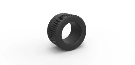 diecast race tire 4 scale 1 25 3d printing model - threeding 3d print model - Mito3D