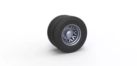diecast retaguarda personalizadas roda semi caminhão escala 1 25 3d impressão modelo trio 3d print model - Mito3D