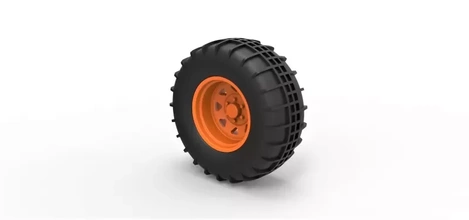 döküm arka tekerlek kumdan tepe buggy 5 3d baskı model üçleme araç oyuncak yazdırılabilir Yazdır ölçekli offroad Dunebuggy Dunetire 3d print model - Mito3D