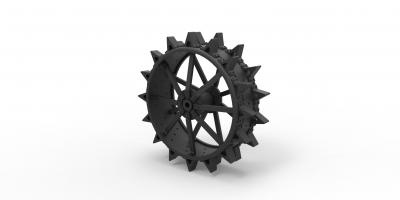 diecast rear wheel old tractor motors & transport 3D printing model, file, printable design, 3d print, wheel, tire, car, truck, vehicle, part, diecast, toy 3d print model - Mito3D