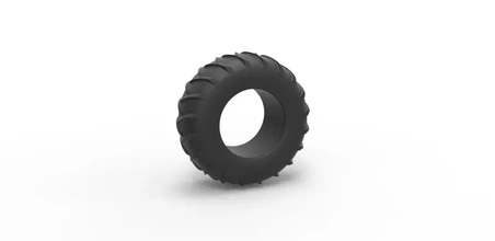 diecast school pulling tractor rear tire scale 1 25 3d printing model - threeding 3d print model - Mito3D