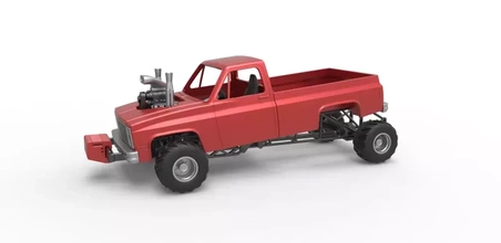 diecast escola puxar caminhão 4wd escala 1 25 3d impressão modelo trio v8 puxador 3d print model - Mito3D