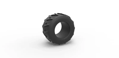 diecast school pulling truck tire 2 scale 1 25 3d printing model - threeding 3d print model - Mito3D