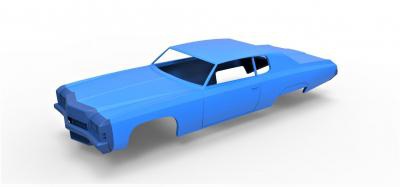 diecast shell chevrolet impala 1972 scale 1 20 motors & transport 3D printing model, file, printable design, 3d print, car, vehicle, shell, body, toy, diecast, chevrolet, impala, oldschool, 3d print model - Mito3D