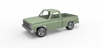 diecast shell wheels 1980 chevrolet c10 style grid scale 1 25 motors & transport 3D printing model, file, printable design, 3d print, Diecast, shell, car, suv, oldschool, Chevrolet, Chevy, S10, C10, Silverado, pickup, scaled, printable, toy, offroad, allterrain, 4x4, awd, gmc, 3d print model - Mito3D