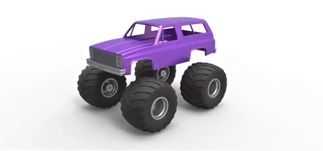 döküm kabuk tekerlekler 1988 Chevrolet ceket k5 canavar kamyon ölçek 1 25 3d baskı model üçleme oyuncak yazdırılabilir araba suv Yazdır 4x4 3d print model - Mito3D