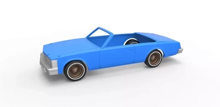 diecast shell wheels cadillac seville 1979 cabriolet scale 1 25 3d printing model - threeding body toy printable car classic print oldschool scaled cabrio 3d print model - Mito3D