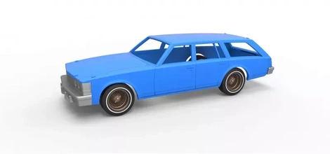 diecast shell wheels cadillac seville 1979 wagon scale 1 25 3d printing model - threeding toy printable car classic print oldschool scaled 3d print model - Mito3D