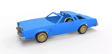 diecast shell wheels ford thunderbird t-top 1979 scale 1 25 3d printing model - threeding toy printable car classic print oldschool scaled cabriolet cabrio fordthunderbird ttop 3d print model - Mito3D