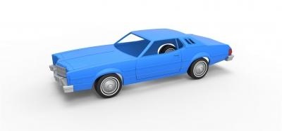 diecast shell wheels ford torino elite 1974 scale 1 25 toys games & hobby 3D printing model, file, printable design, 3d print, Diecast, shell, car, oldschool, classic, scalded, Ford, Torino, Elite, FordTorinoElite, toy, printable, 3d print model - Mito3D