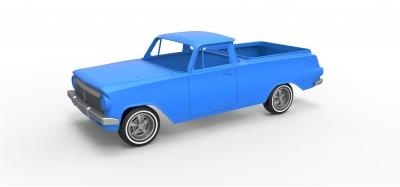diecast shell wheels holden ej ute 1963 scale 1 10 toys games & hobby 3D printing model, file, printable design, 3d print, Holden, HoldenUTE, car, vehicle, pickup, oldschool, classic, shell, diecast, scaled, toy, printable, 3d print model - Mito3D
