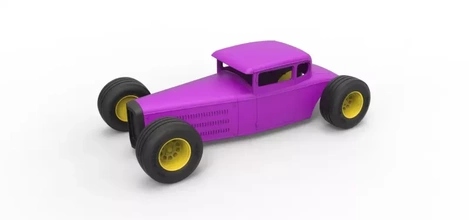 diecast shell wheels hot rod scale 1 24 3d printing model - threeding vehicle body toy car concept 3d print model - Mito3D