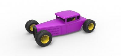 diecast shell wheels hot rod scale 1 24 motors & transport 3D printing model, file, printable design, 3d print, car, vehicle, concept, shell, body, part, diecast, toy 3d print model - Mito3D