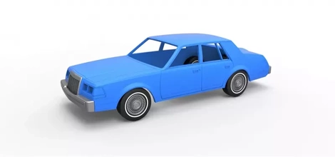 diecast shell wheels lincoln continental 1986 scale 1 25 3d printing model - threeding vehicle toy printable car classic print oldschool scaled 3d print model - Mito3D