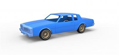 diecast shell wheels oldsmobile delta 88 1984 scale 1 25 toys games & hobby 3D printing model, file, printable design, 3d print, Oldsmobile, Delta, diecast, shell, part, car, oldschool, toy, printable, body, carbody, Delta88, Oldsmobile88, 3d print model - Mito3D