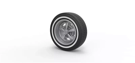 diecast esporte roda 9 3d impressão modelo trio imprimível carro fio pneu escala moda antiga arame oldshoolwheel 3d print model - Mito3D