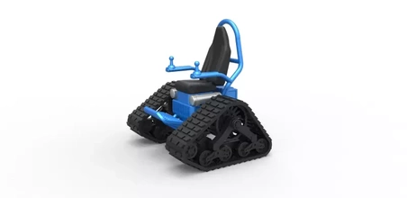 diecast cadeira tanque escala 1 25 3d impressão modelo trio esteira 3d print model - Mito3D