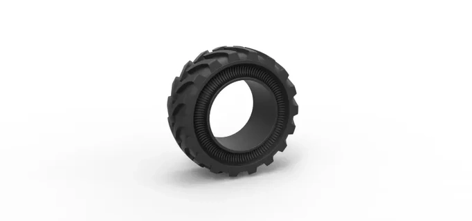 diecast tractor cup tire version 3 scale 1 25 3d printing model  toy printable print wheel tire tyre diecast scaled offroad allterrain tractor cuptire  3d print model - Mito3D