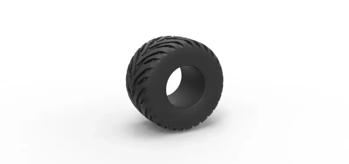 diecast trator pneu 18 escala 1 25 3d impressão modelo brinquedo imprimível impressão roda pneu pneu diecast escala estrada terreno trator 3d print model - Mito3D