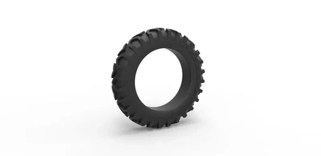 diecast trator pneu 6 escala 1 25 3d impressão modelo trio 3d print model - Mito3D
