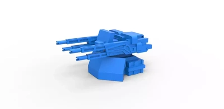 fundido presión torreta pistola escala 1 25 3d impresión modelo trío imprimir 3d print model - Mito3D