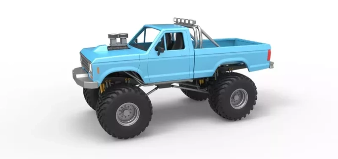 diecast vintage monster truck scale 1 25 3d printing model toy printable print scaled ranger monstertruck megatruck monsterjam 3d print model - Mito3D