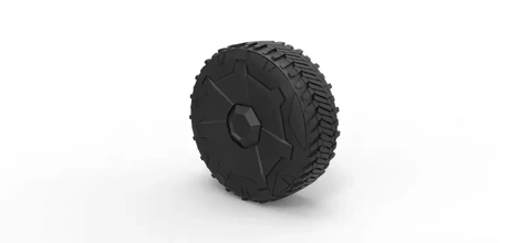 diecast wheel tesla cyberpunk truck 3d printing model - threeding vehicle printable car print scifi tire offroad allterrain 3d print model - Mito3D