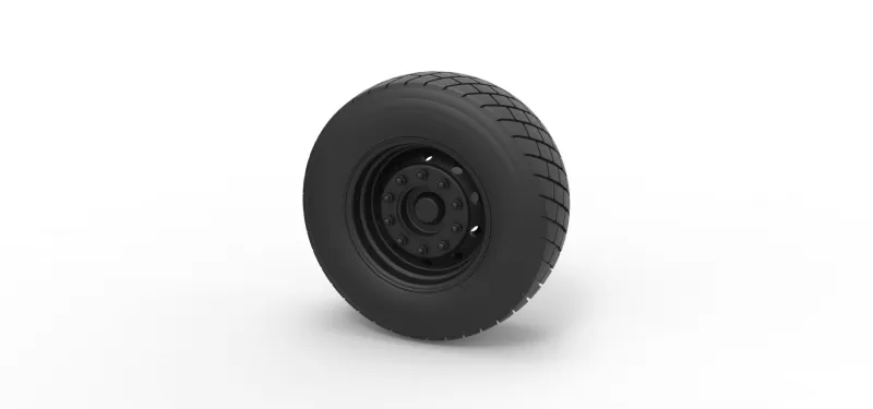 fundido presión rueda camión 3d impresión modelo trío vehículo coche vehiculo neumático 3D print model - Mito3D