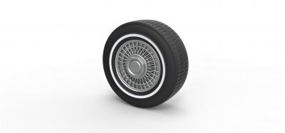 diecast wire wheel 3 scale 1 10 toys games & hobby 3D printing model, file, printable design, 3d print, car, part, wheel, tire, scaled, diecast, oldschool, classic, printable, toy, 3d print model - Mito3D