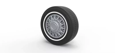diecast fio roda 4 escala 1 10 3d impressão modelo trio brinquedo imprimível carro pneu moda antiga arame 3d print model - Mito3D
