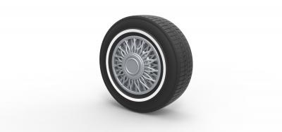 diecast wire wheel 4 scale 1 10 toys games & hobby 3D printing model, file, printable design, 3d print, wheel, tire, part, car, diecast, toy, scaled, wirewheel, oldschool, printable, 3d print model - Mito3D