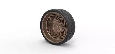 diecast wire wheel 5 scale 1 10 3d printing model - threeding toy printable car rim print tire scaled wirewheel 3d print model - Mito3D