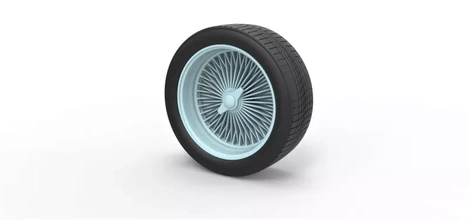 diecast fio roda escala 1 10 3d impressão modelo trio imprimível carro pneu moda antiga arame oldshoolwheel 3d print model - Mito3D