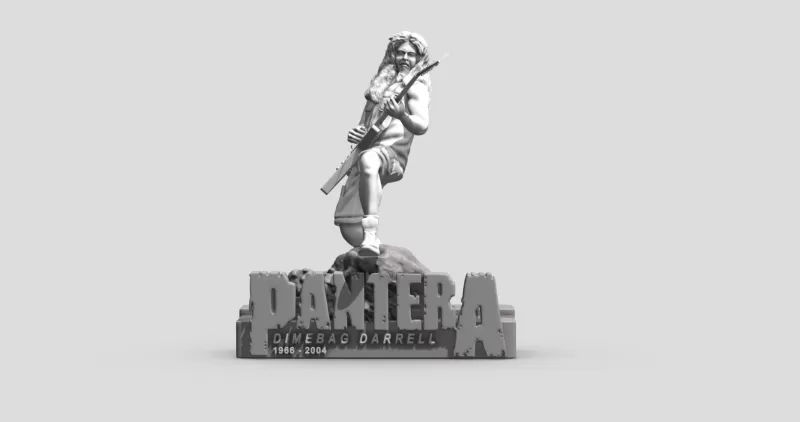 dimebag darrell pantera - 3dprinting 3d printing model threeding statue toy printable guitar music miniature figure musician denver famous heavy metal stage concert celebrity guitarist vinyl legends ender3 actionfigure dimebagdarrell performer rock band 3D print model - Mito3D