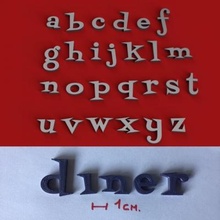 dîner minuscule 3d lettres stl fichier 3D impression modèle imprimable conception alphabet 3dletters 3dprint 3dmodel texte 3d print model - Mito3D