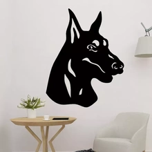 doberman cão 2d 3d impressão modelo trio decoração parede arte 3d print model - Mito3D