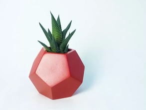 dodecaedro plantador 3d impresión modelo trío decoración maceta vivo plastico estante aire libre moderno interior escritorio jardinería elegante suculento cactus 3d print model - Mito3D