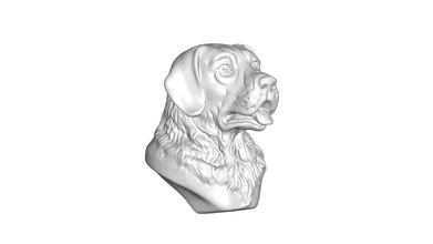 cão cabeça 3d impressão modelo trio 3d print model - Mito3D