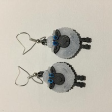 dolly sheep earrings fashion 3D printing model, file, printable design, 3d print, jewelry,Jewellery,Sheep,Dolly,Animals,Cute 3d print model - Mito3D