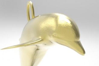 pingente golfinho a moda 3D modelo de impressão, impressão arquivo design, 3d, golfinho, 3d print model - Mito3D