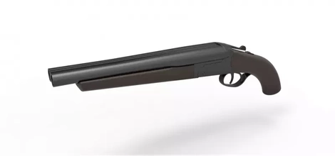 doble barril remington escopeta 3d impresión modelo trío arma juguete imprimible pistola zombi apuntalar réplica cañón 12gauge 3d print model - Mito3D