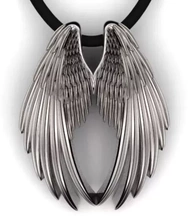 double wing slider pendant 3d printing model - threeding angel jewelry wings pretty 3d print model - Mito3D