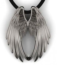 double wing slider pendant fashion 3D printing model, file, printable design, 3d print, wings, angel, pendant, jewelry, pretty 3d print model - Mito3D