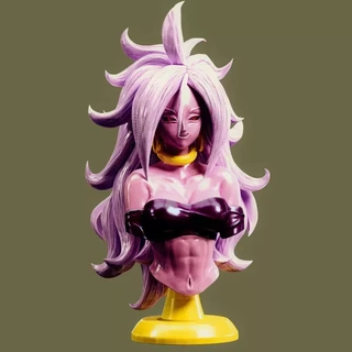 continuar pelota androide 21 busto 3d impresión modelo juguete súper mujer 3d print model - Mito3D