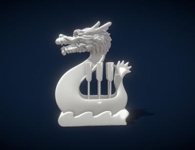 dragon boat art 3D printing model, file, printable design, 3d print, taiwan, artwork, souvenir, 3dpainting, festivals, dragonboat, dragon, sculpture, boat, 3d print model - Mito3D