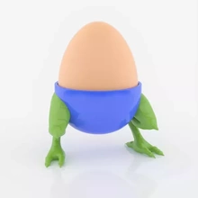 continuar huevo taza 3d impresión modelo trío pollo Pascua Resurrección 3dmodel 3dprint impresora vray 3dart piernas 3d print model - Mito3D