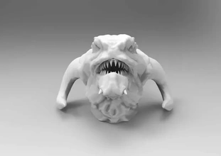 Dragão cabeça 3d impressão modelo trio arte printing 3d print model - Mito3D