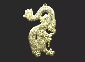 dragon pendentif 3d impression modèle trio mode bijou bijoux 3d print model - Mito3D